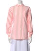 Sézane Striped Long Sleeve Button-Up Top