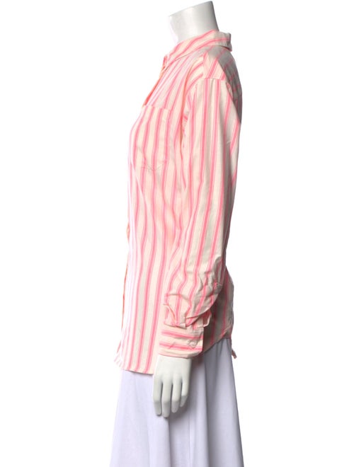 Sézane Striped Long Sleeve Button-Up Top