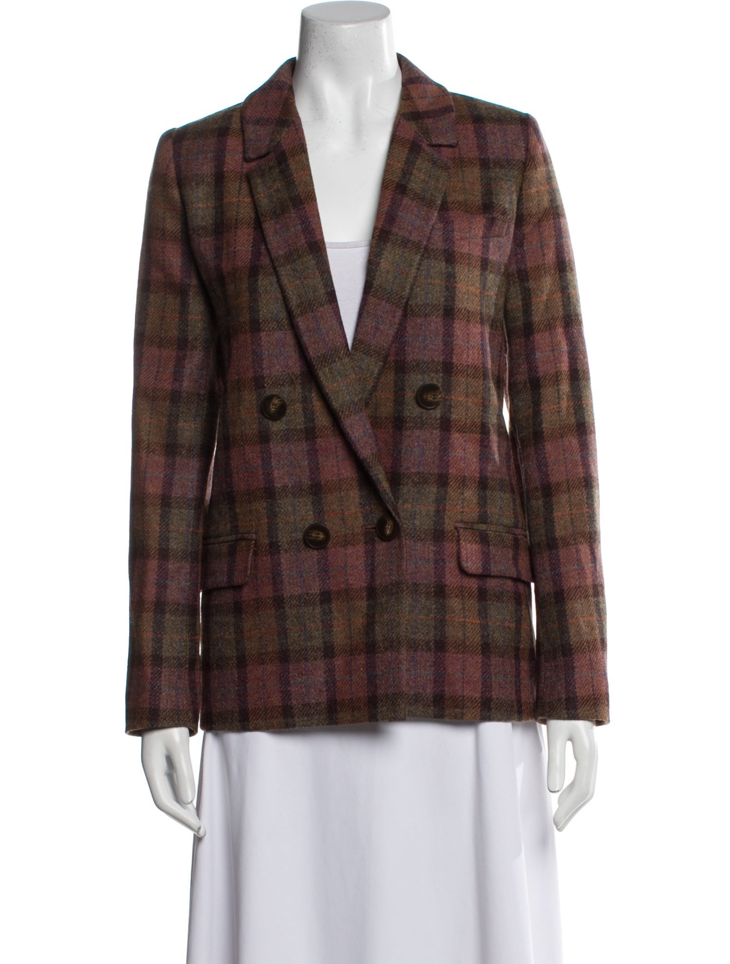 Sézane Wool Plaid Print Blazer w/ Tags