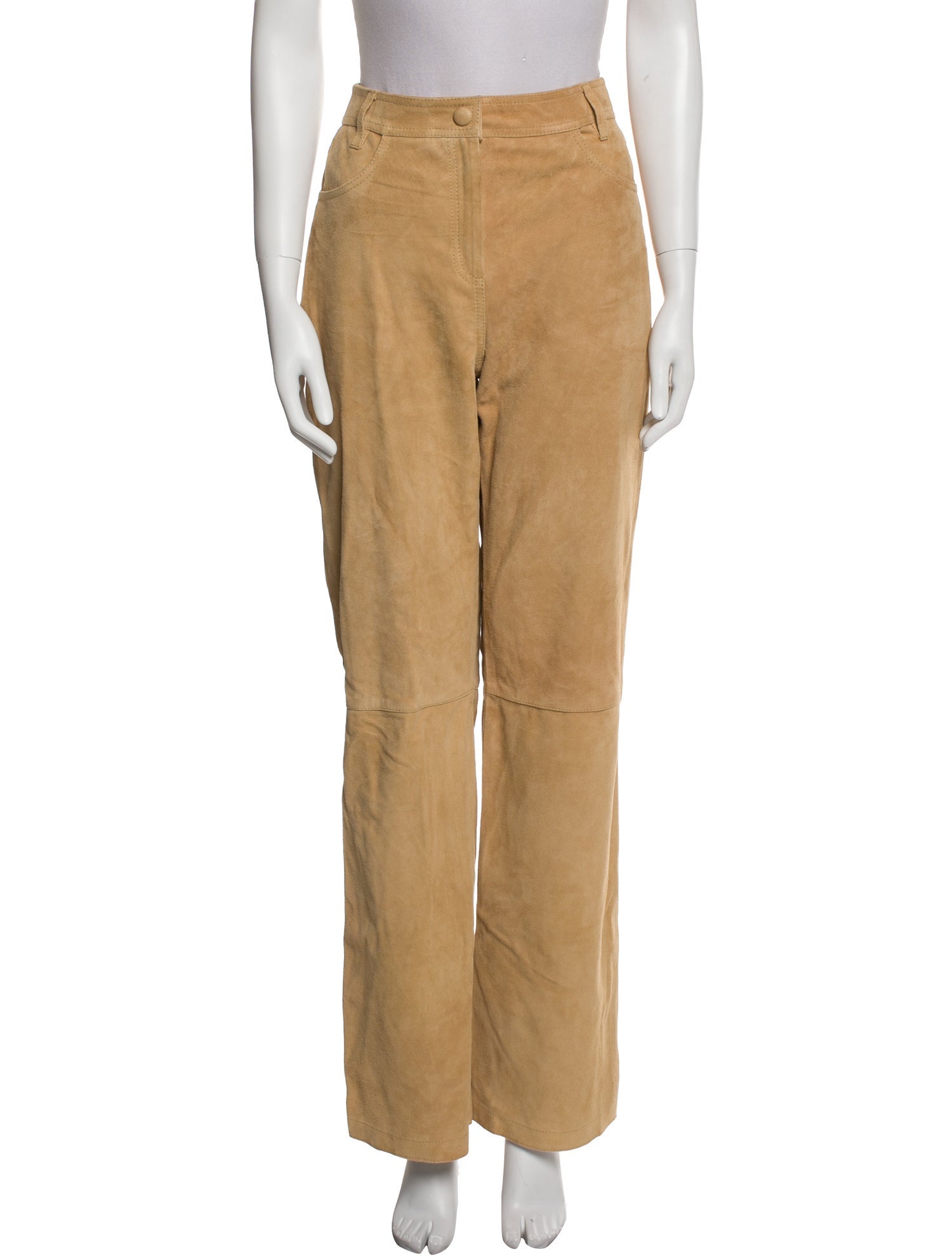 Sézane Goat Leather Wide Leg Pants