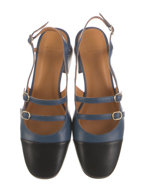 Sézane Leather Cutout Accent Slingback Flats