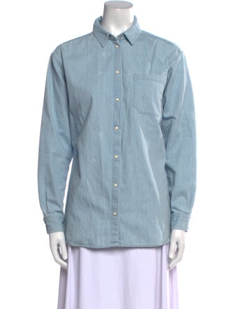 Sézane Long Sleeve Button-Up Top