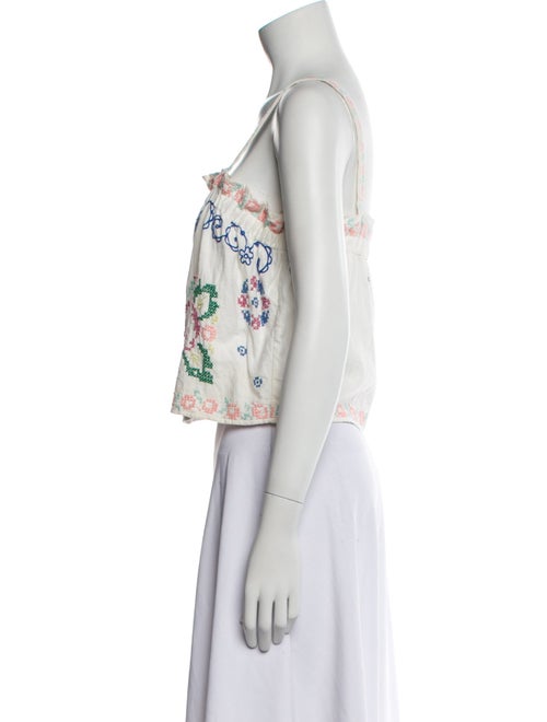 Sézane Floral Print Square Neckline Crop Top