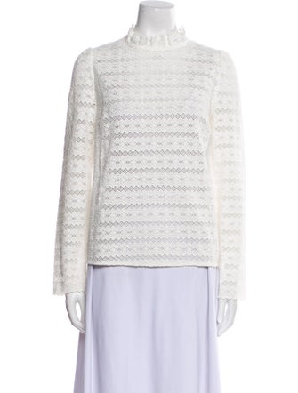 Sézane Striped Mock Neck Sweatshirt