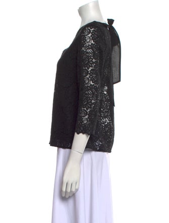 Sézane Lace Pattern V-Neck Blouse