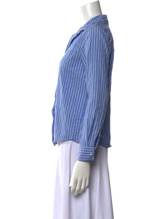 Sézane Striped Long Sleeve Button-Up Top