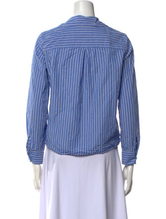 Sézane Striped Long Sleeve Button-Up Top