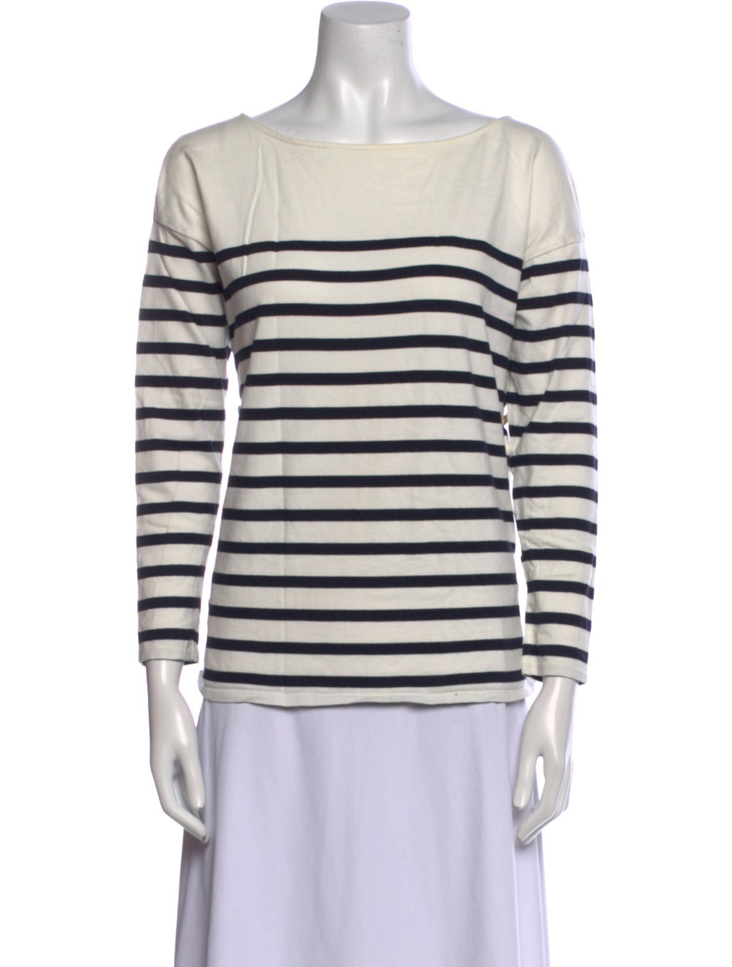 Sézane Striped Bateau Neckline Top