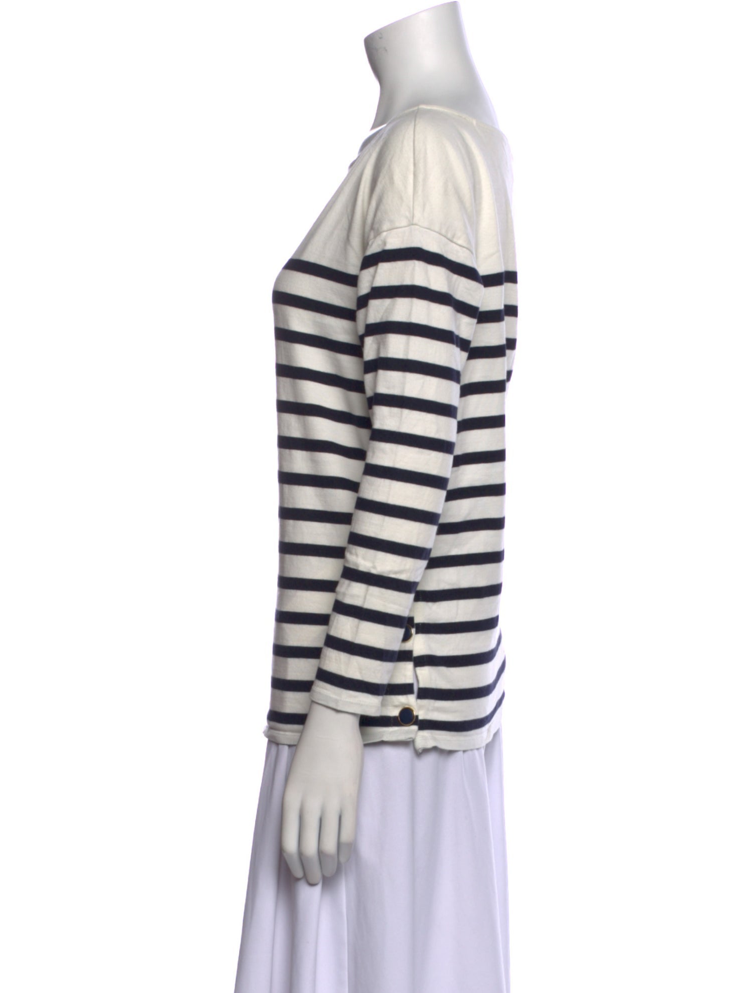 Sézane Striped Bateau Neckline Top