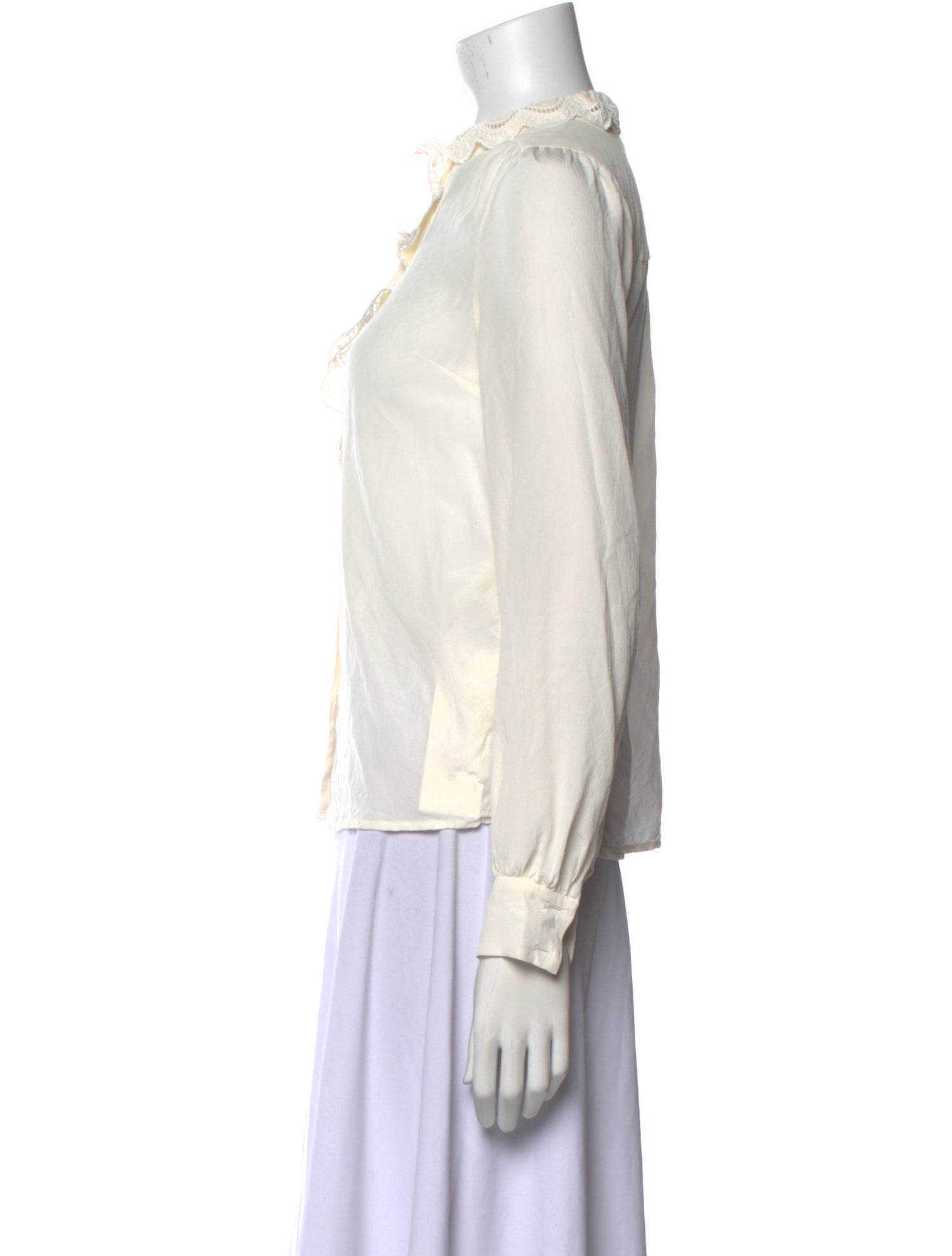 Sézane Silk Mock Neck Blouse