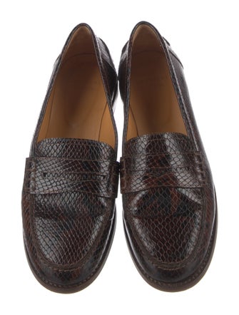 Sézane Embossed Leather Loafers