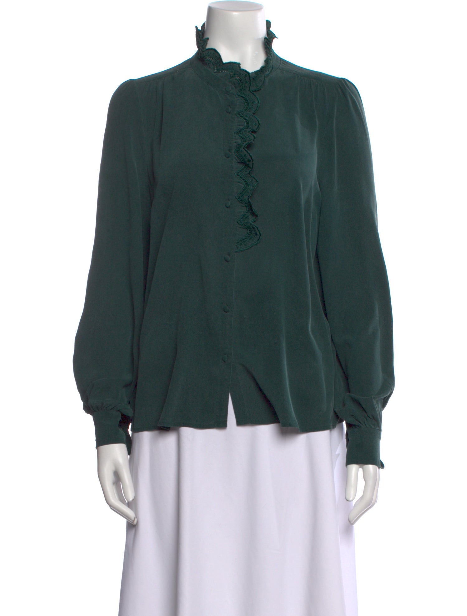 Sézane Silk Mock Neck Blouse