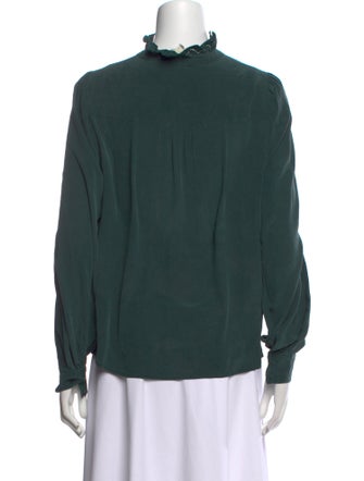 Sézane Silk Mock Neck Blouse