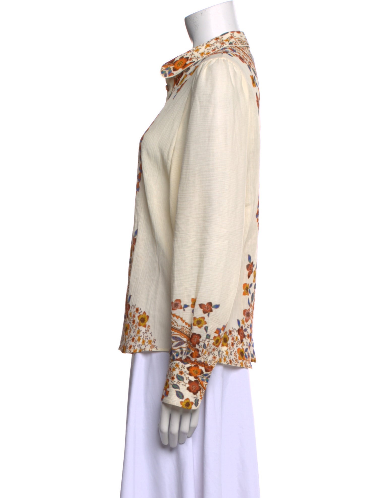 Sézane Printed V-Neck Blouse