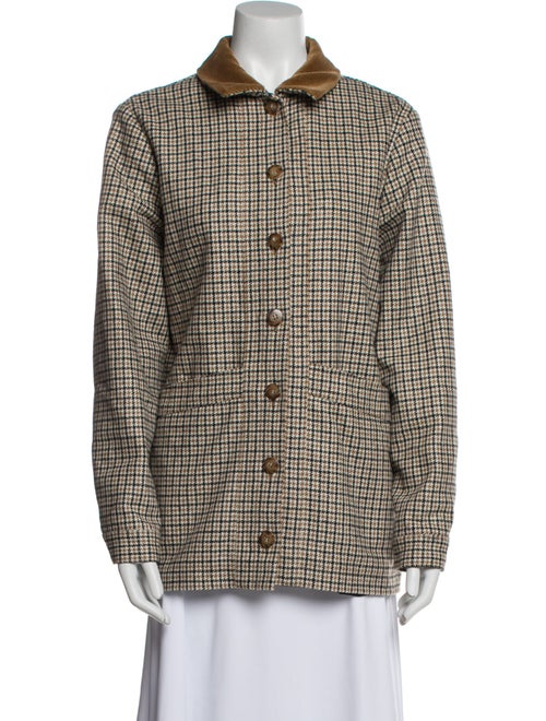 Sézane Wool Houndstooth Print Jacket