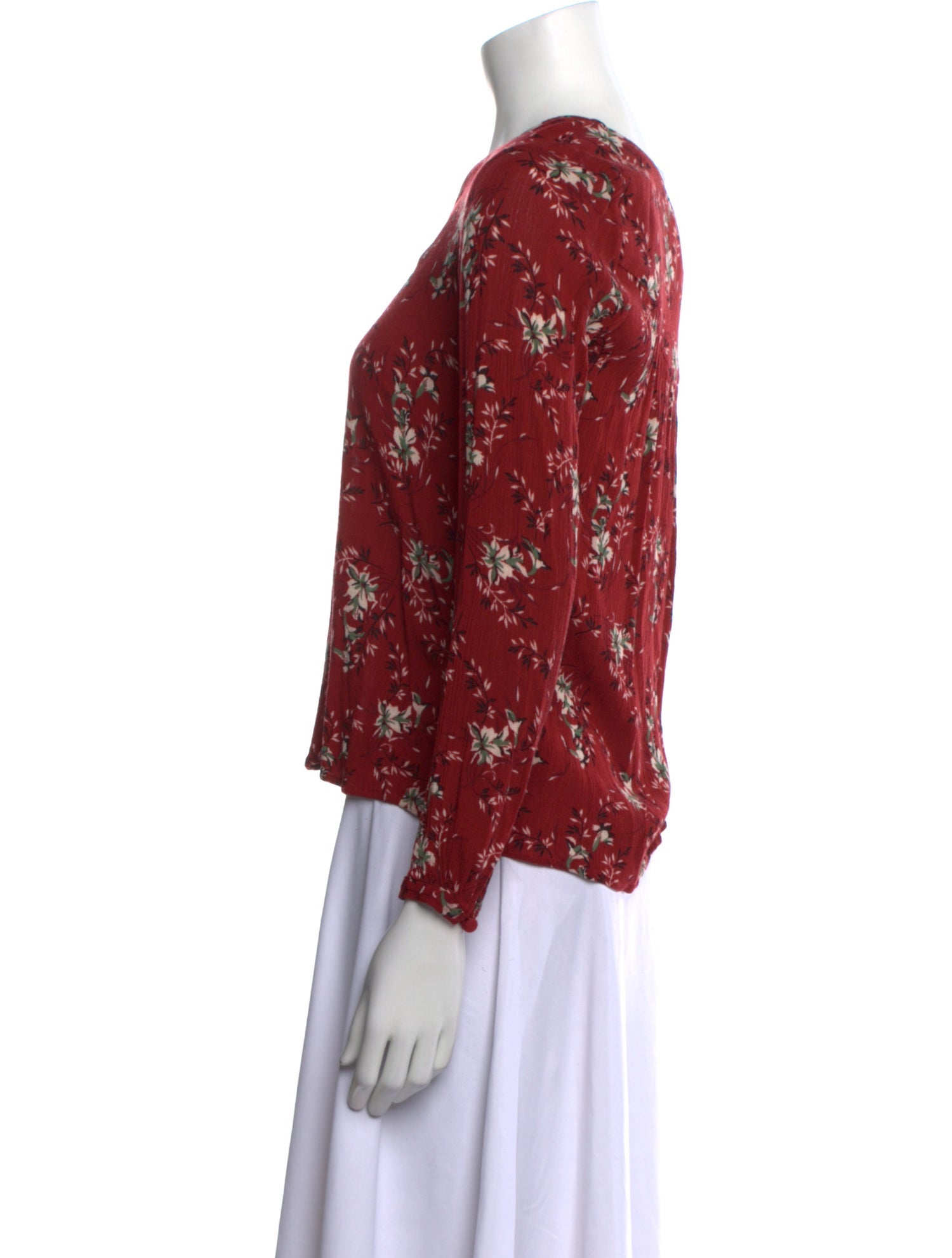 Sézane Floral Print V-Neck Blouse