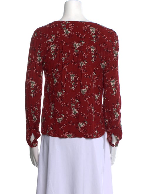 Sézane Floral Print V-Neck Blouse