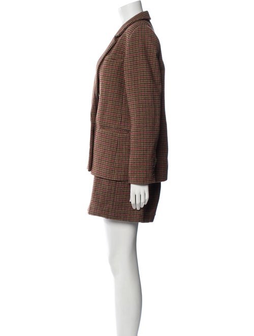 Sézane Wool Houndstooth Print Skirt Suit