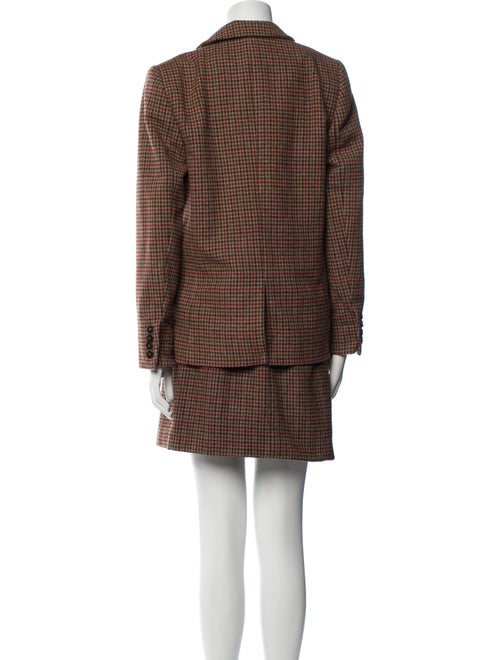 Sézane Wool Houndstooth Print Skirt Suit