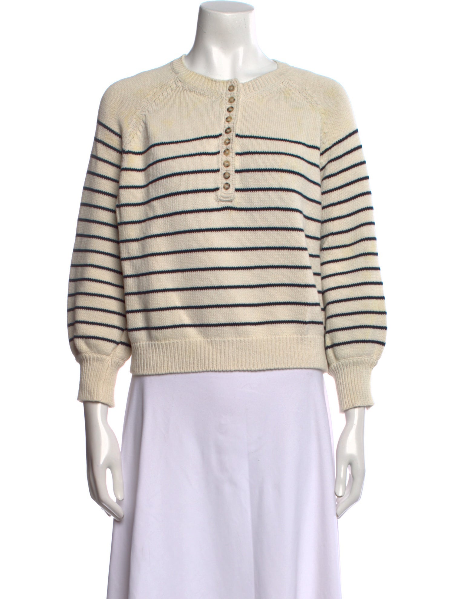Sézane Striped Crew Neck Sweater