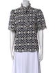 Sézane Printed Mock Neck Blouse
