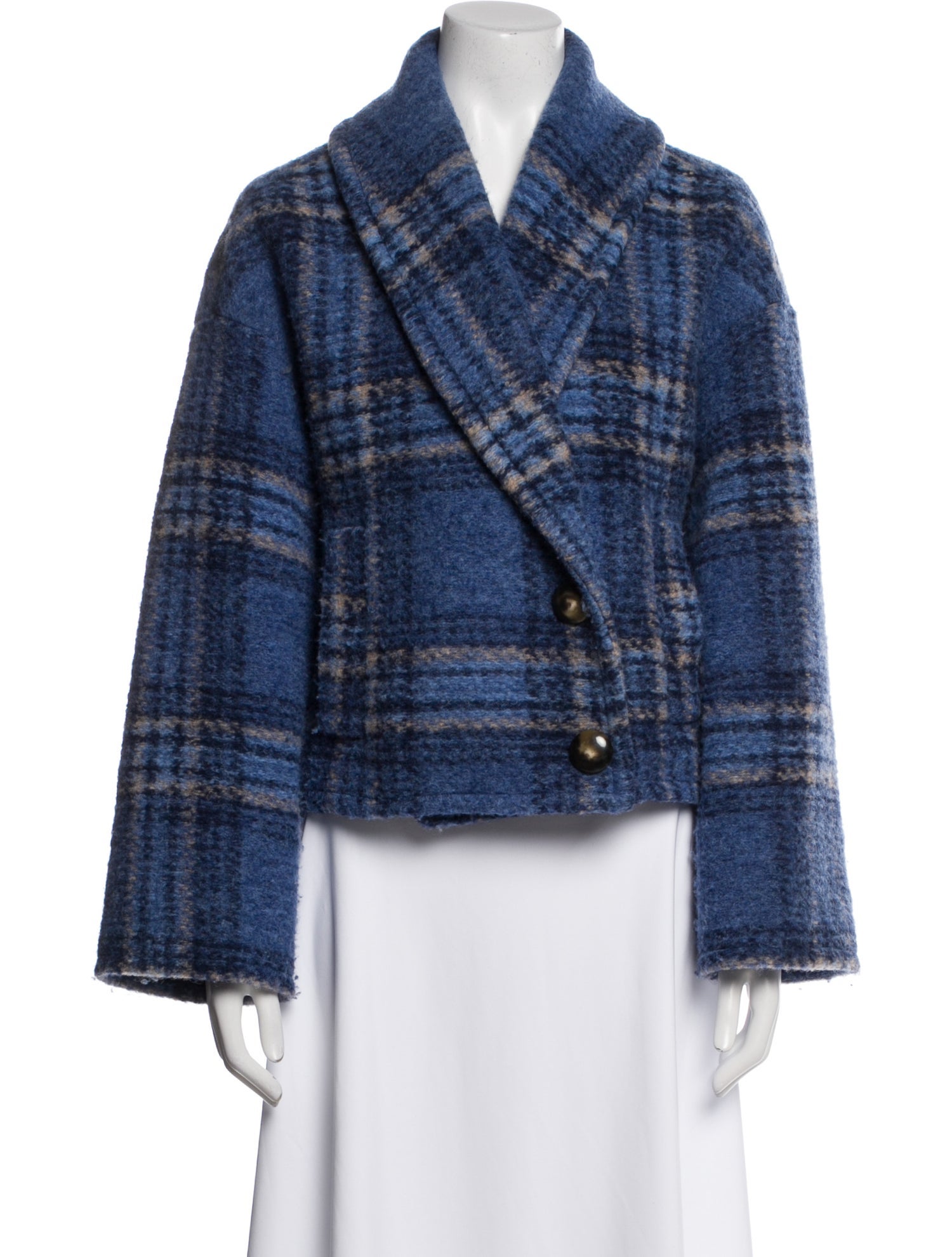 Sézane Plaid Print Jacket