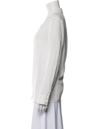 Sézane Silk Long Sleeve Button-Up Top
