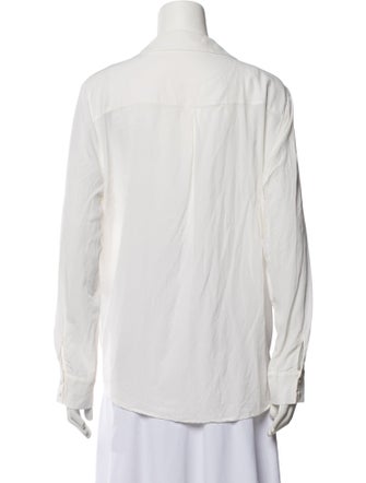 Sézane Silk Long Sleeve Button-Up Top