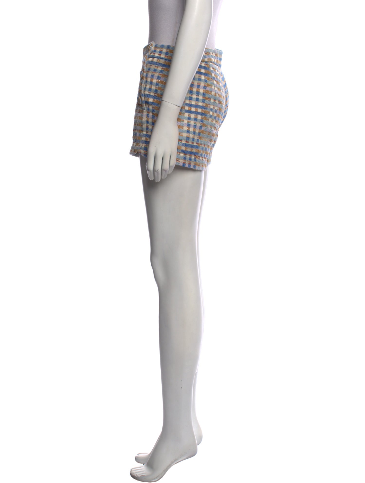 Sézane Plaid Print Mini Shorts