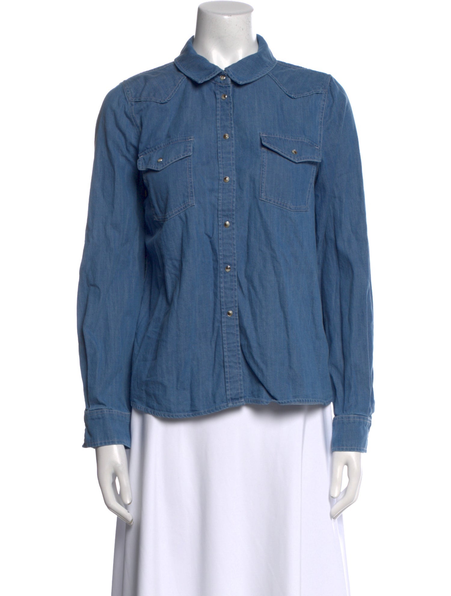 Sézane Long Sleeve Button-Up Top