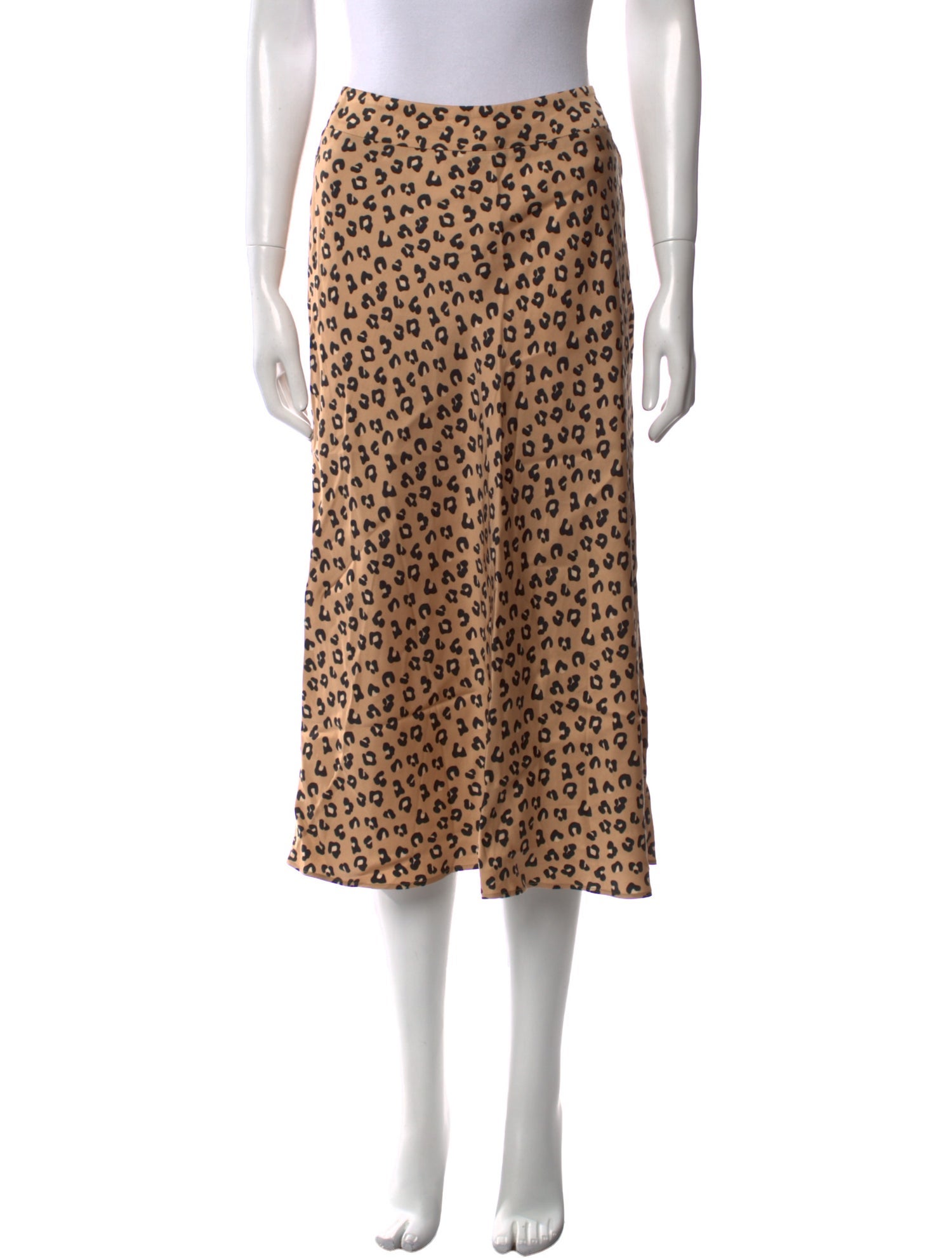 Sézane Animal Print Midi Length Skirt