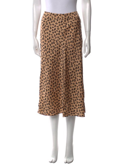 Sézane Animal Print Midi Length Skirt