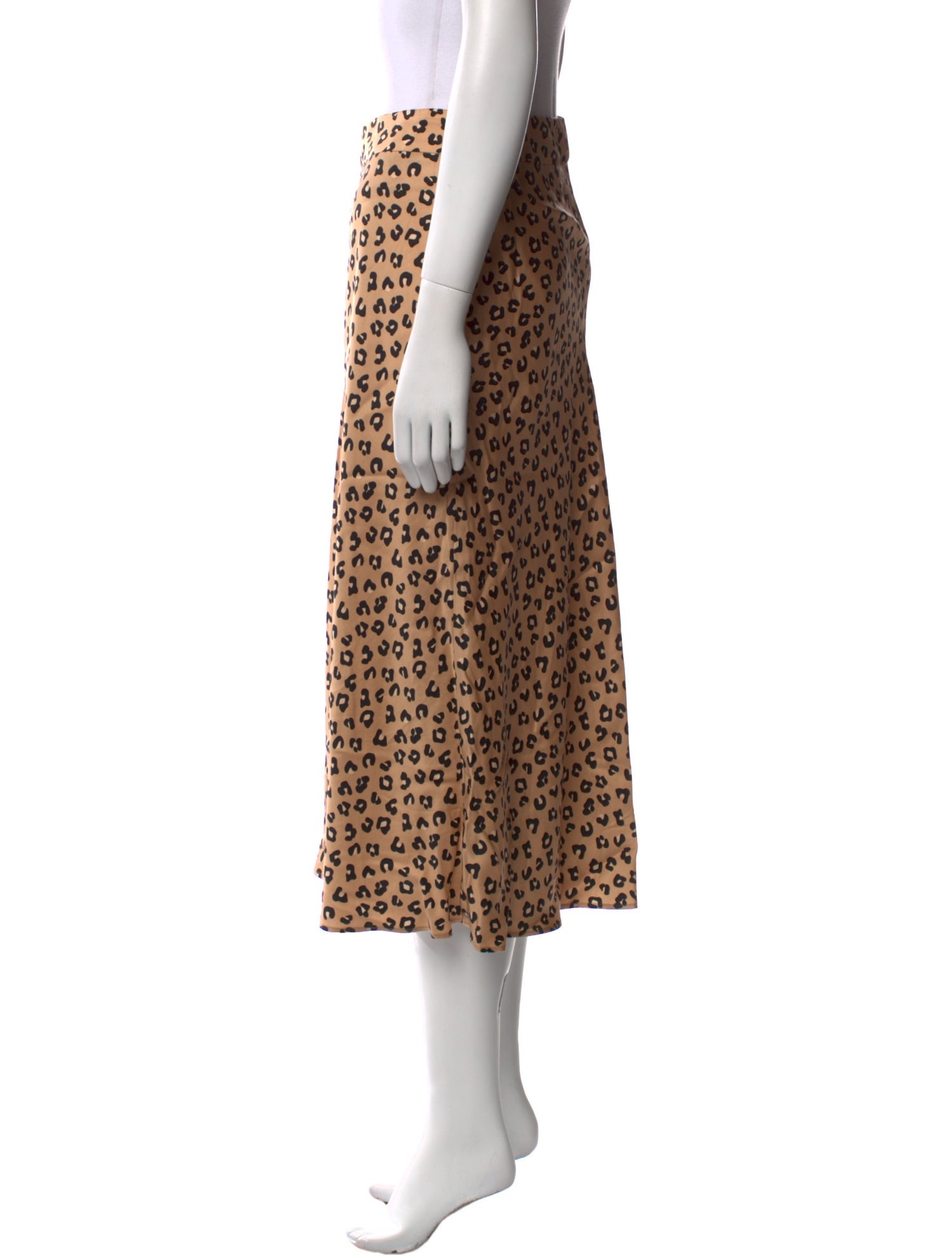 Sézane Animal Print Midi Length Skirt