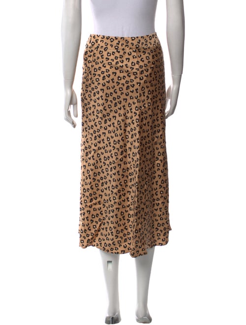 Sézane Animal Print Midi Length Skirt