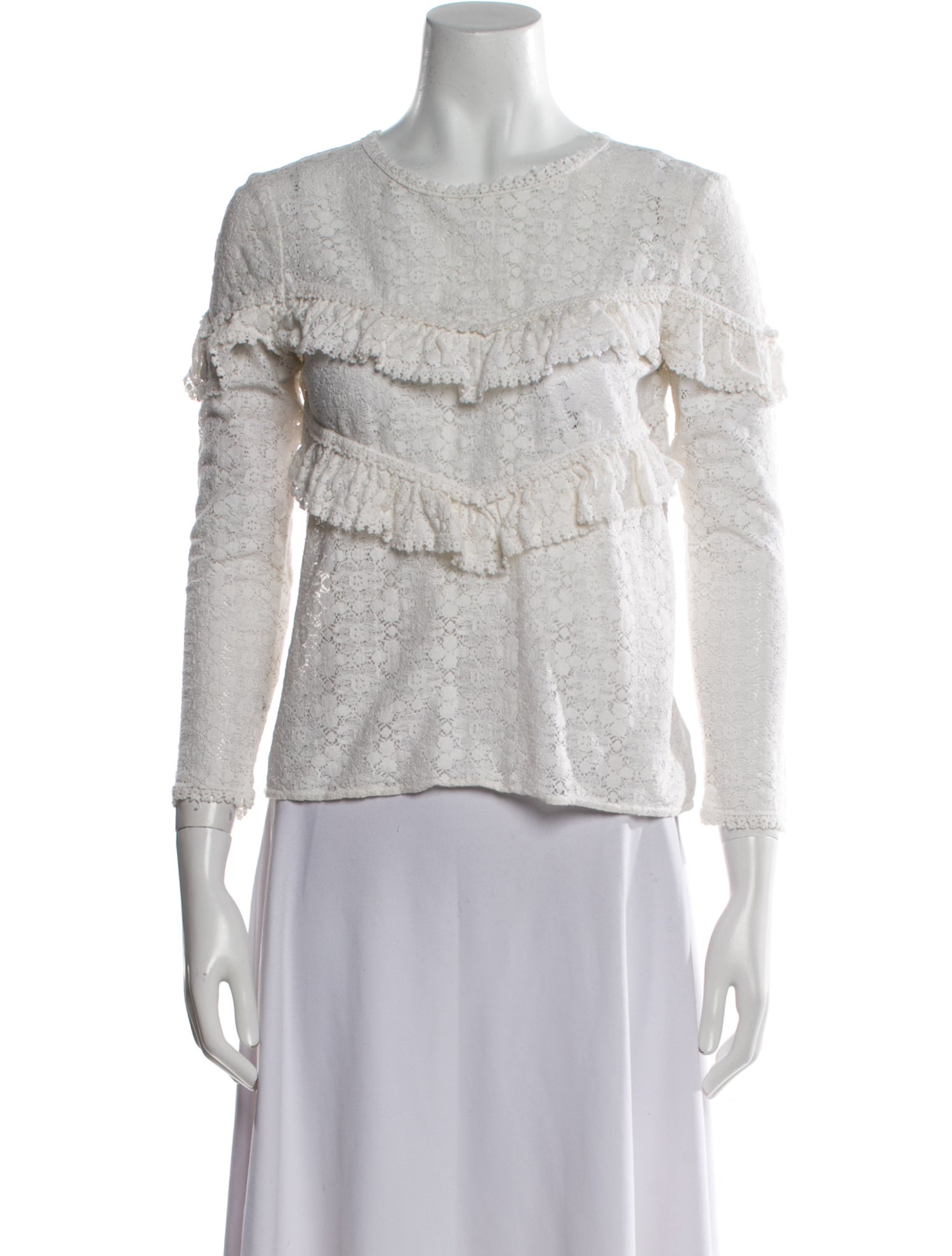 Sézane Crew Neck Three-Quarter Sleeve Top