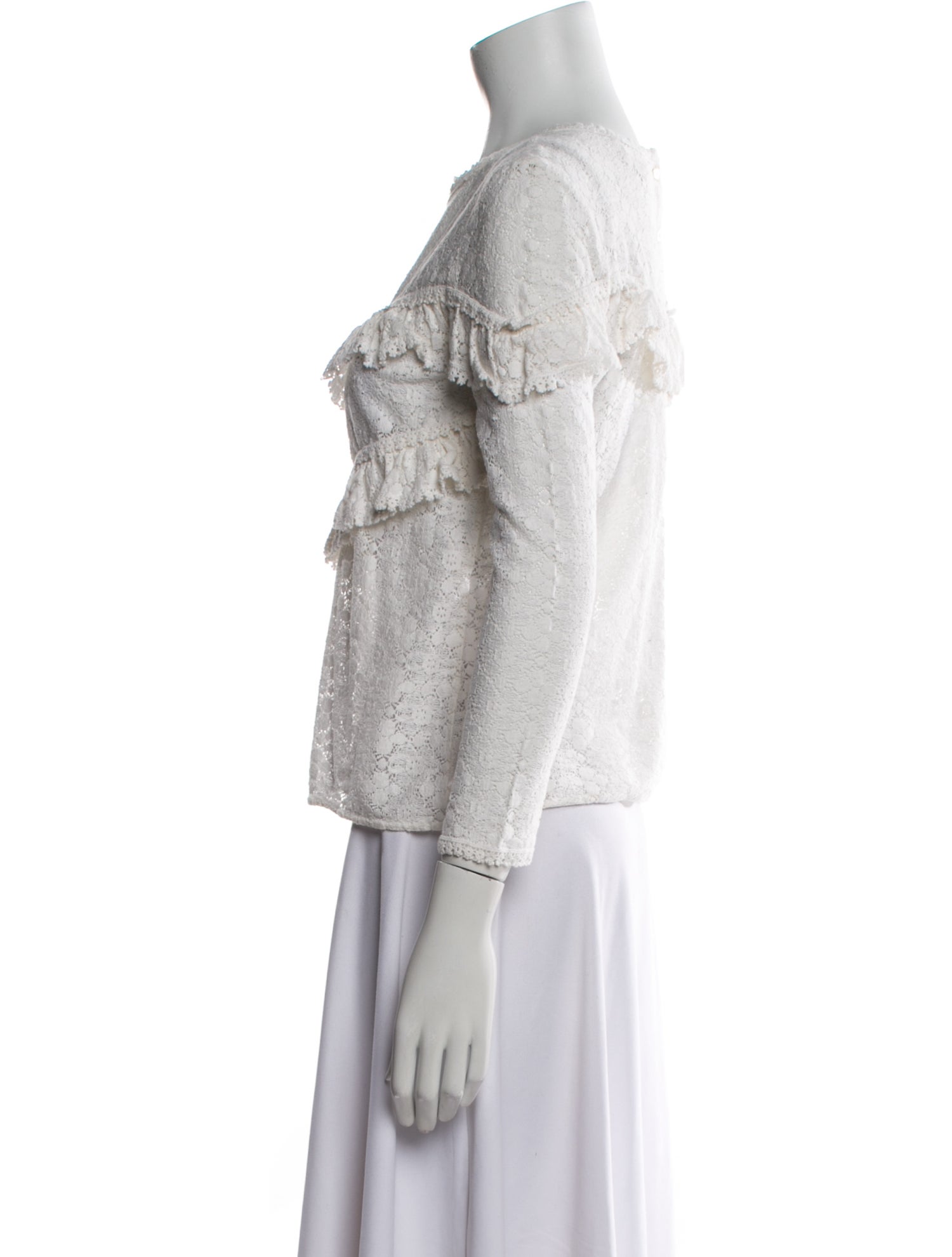 Sézane Crew Neck Three-Quarter Sleeve Top