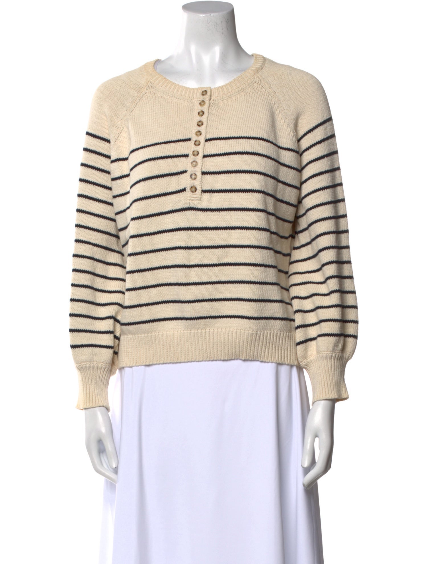 Sézane Striped Scoop Neck Sweater