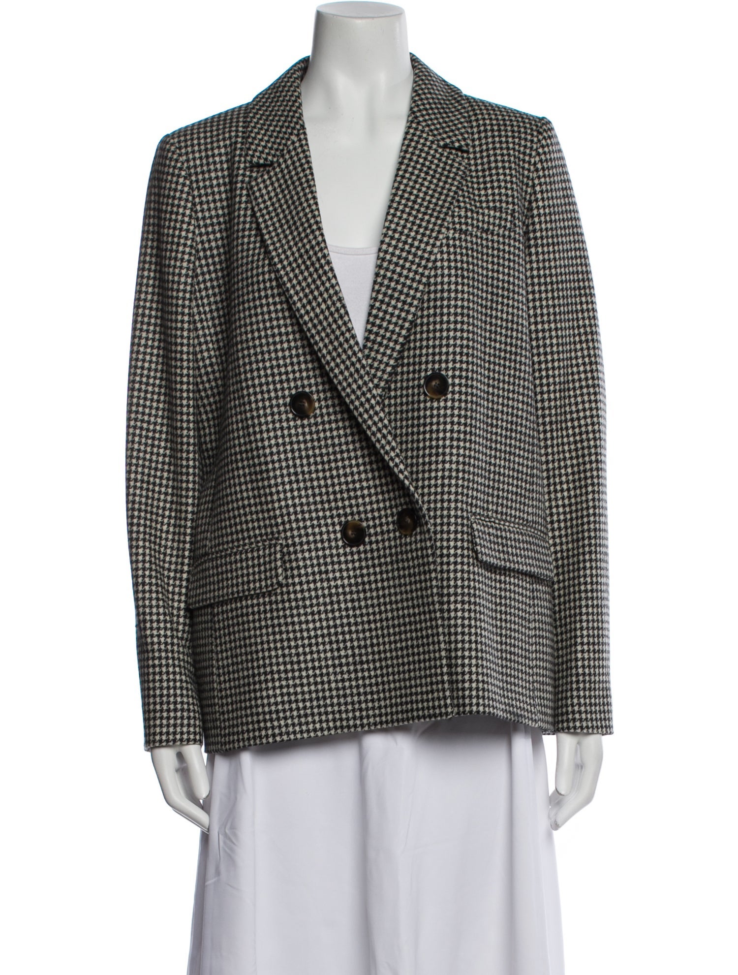 Sézane Wool Houndstooth Print Blazer w/ Tags