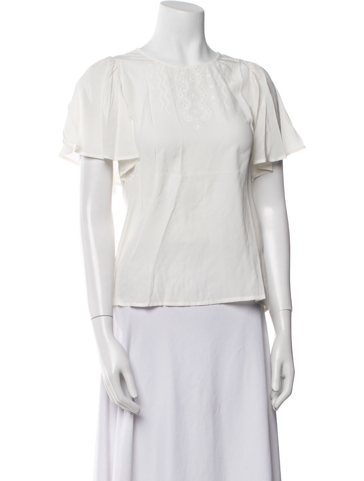 Sézane Silk Bateau Neckline Blouse