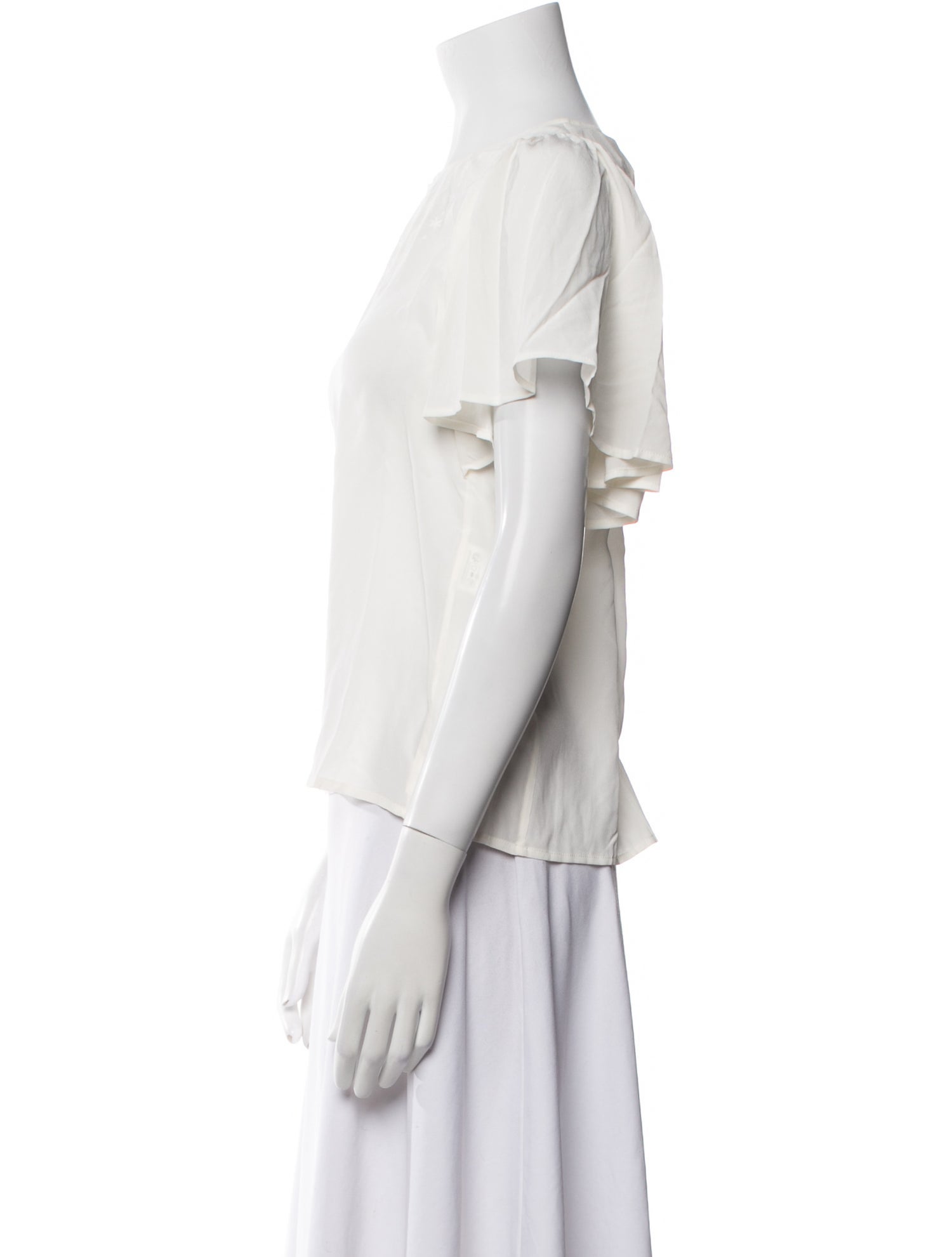 Sézane Silk Bateau Neckline Blouse