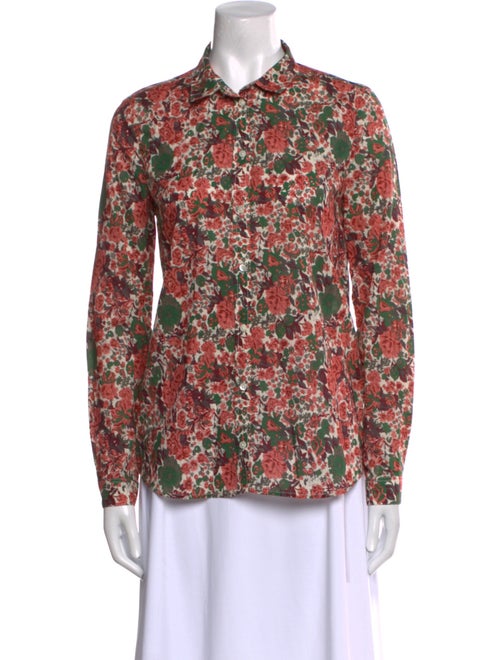 Sézane Floral Print Long Sleeve Blouse