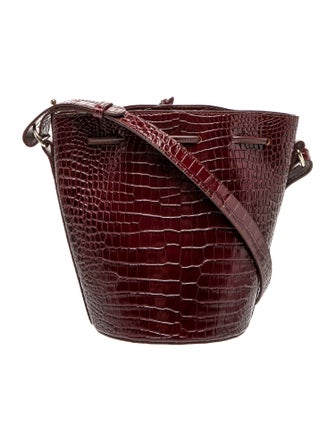 Sézane Embossed Leather Bucket Bag