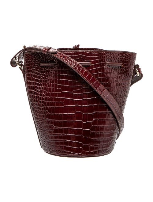Sézane Embossed Leather Bucket Bag