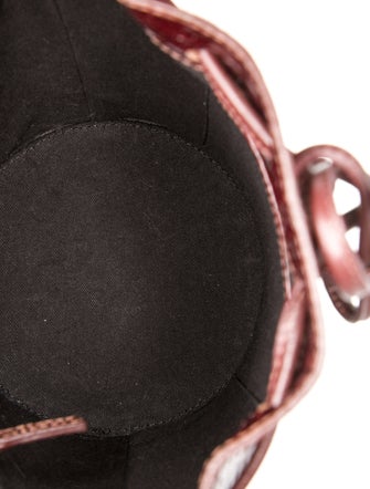 Sézane Embossed Leather Bucket Bag