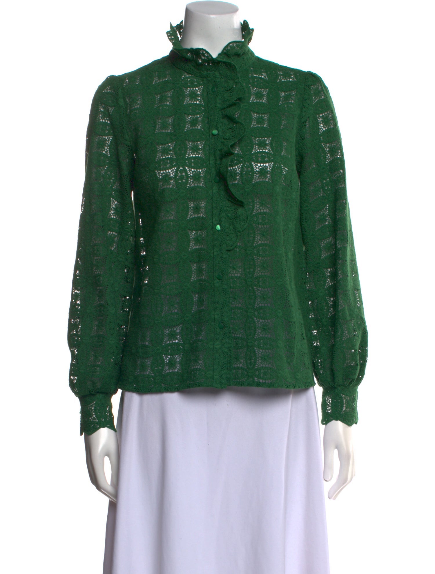 Sézane Mock Neck Long Sleeve Blouse