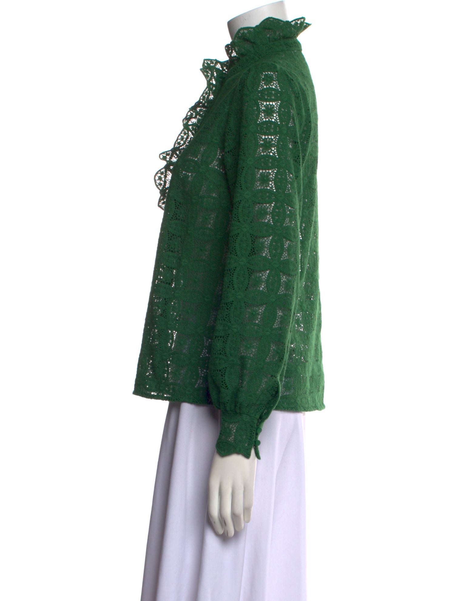 Sézane Mock Neck Long Sleeve Blouse