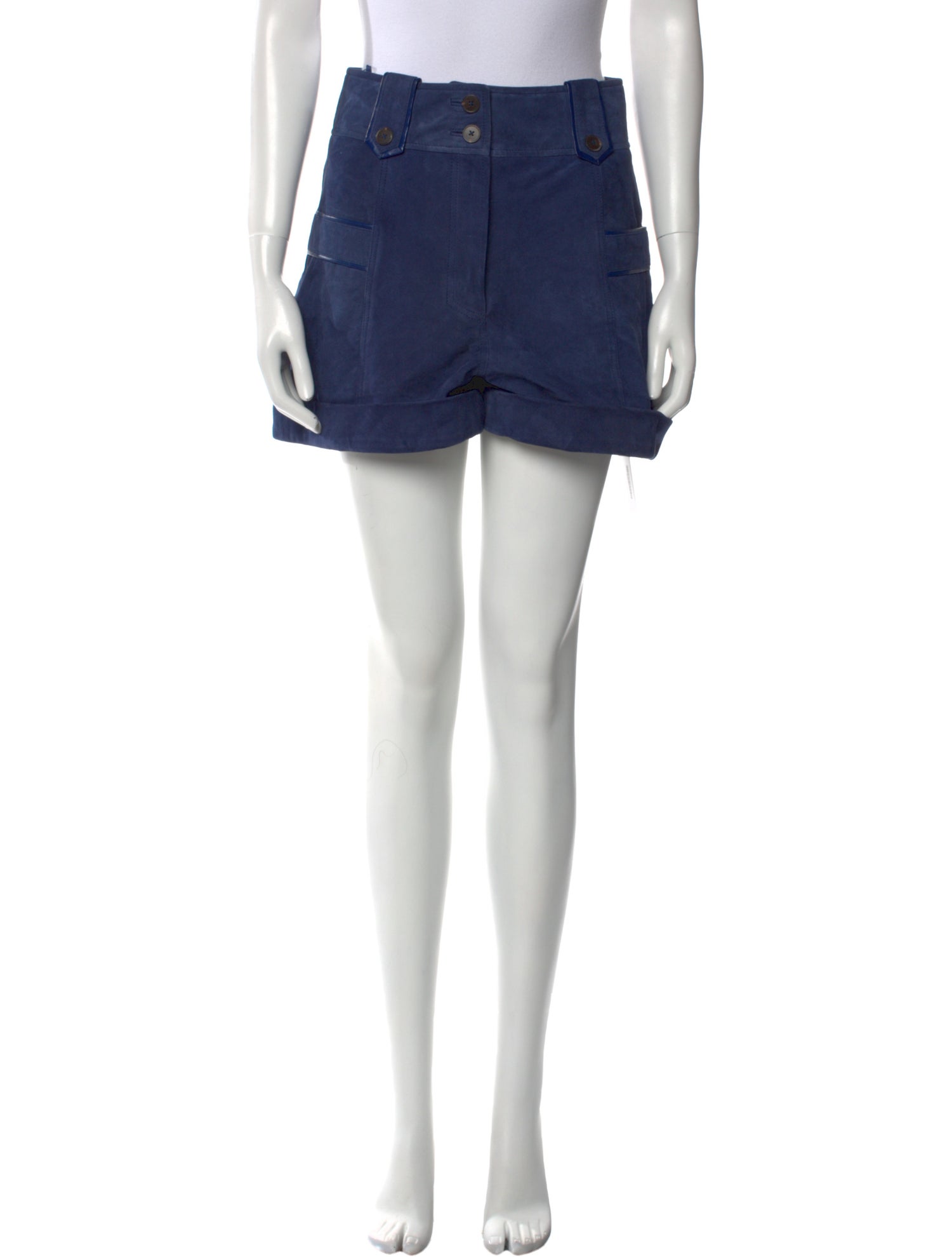 Sézane Goat Leather Mini Shorts