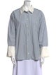 Sézane Striped Long Sleeve Button-Up Top