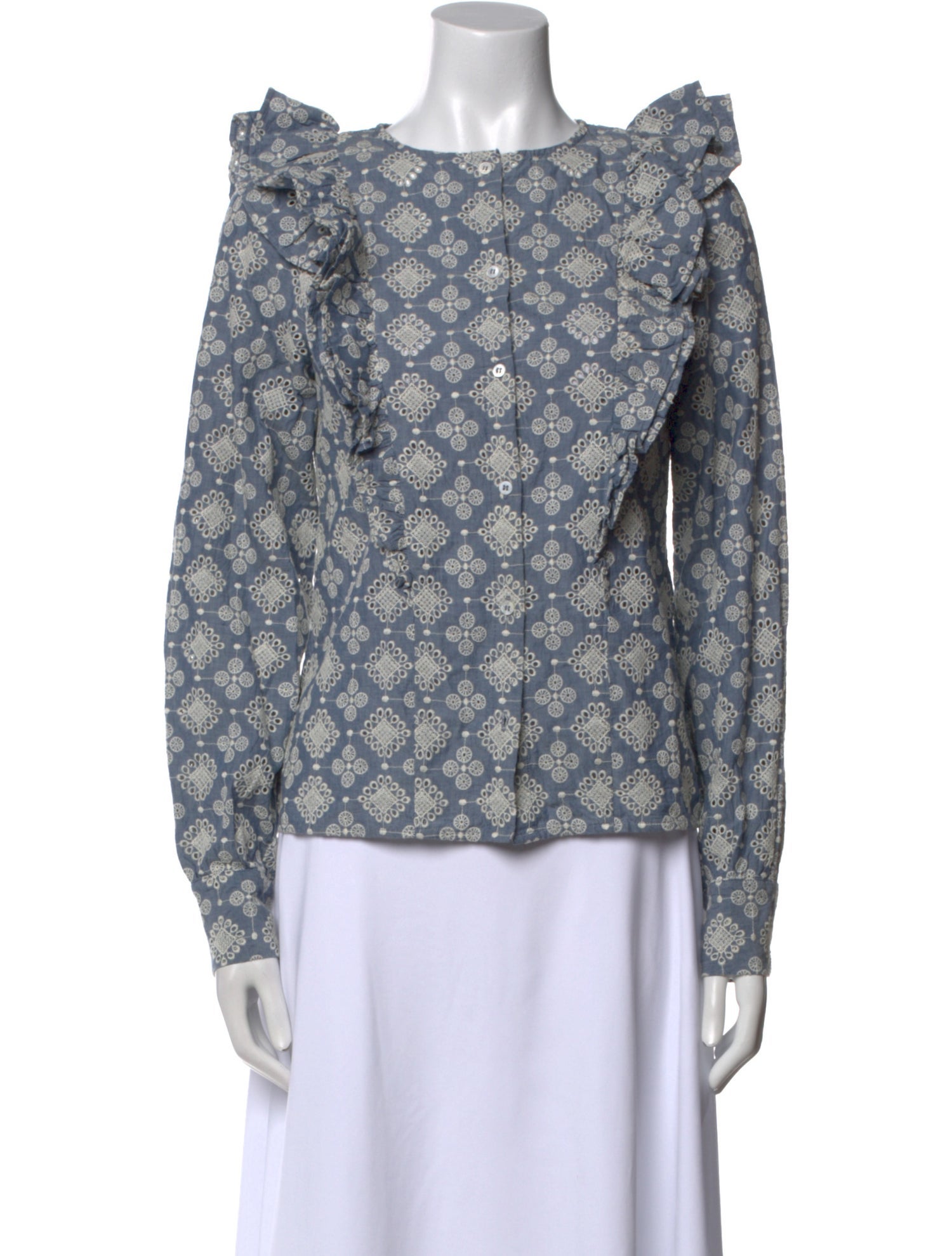 Sézane Floral Print Bateau Neckline Blouse w/ Tags