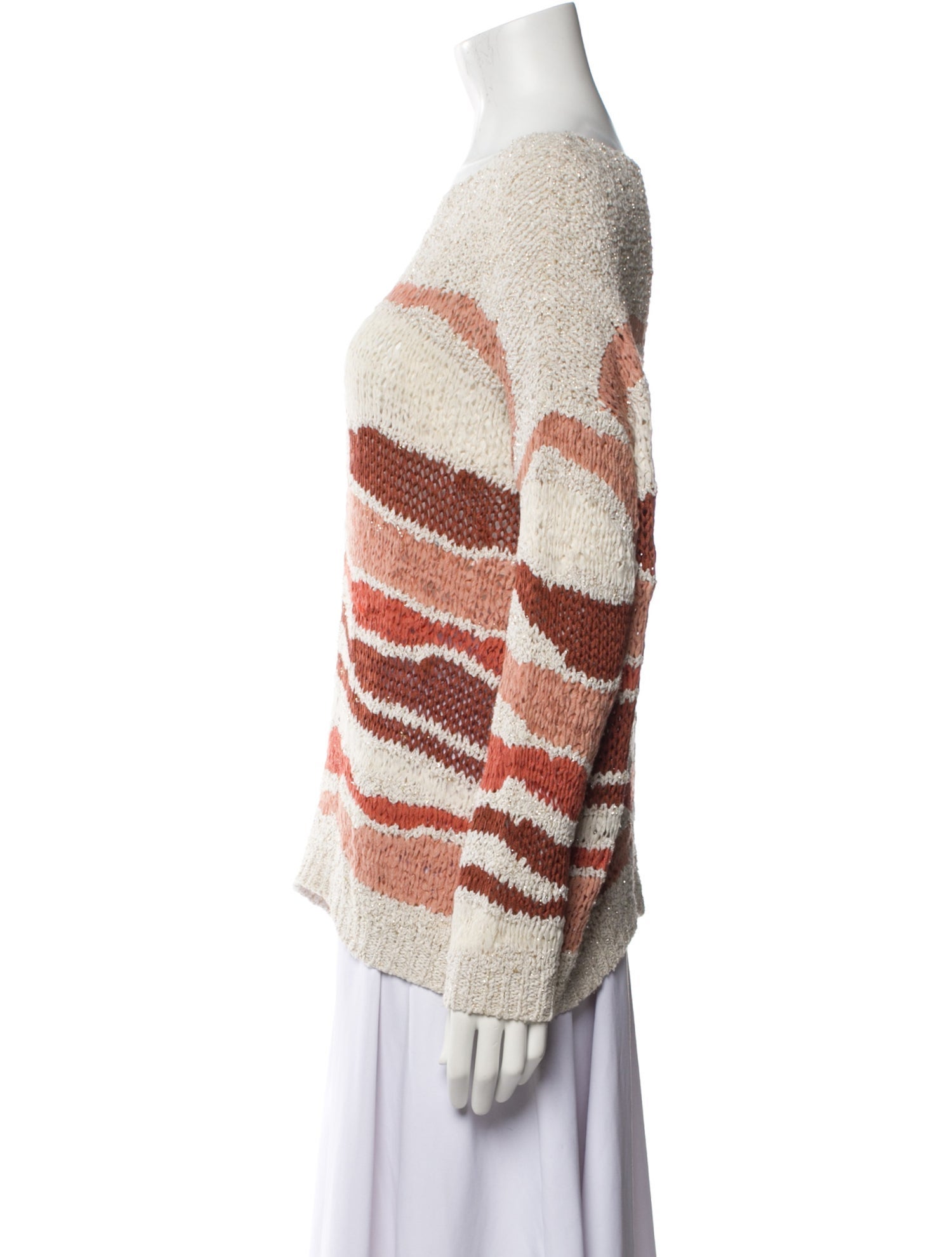 Sézane Striped Bateau Neckline Sweater